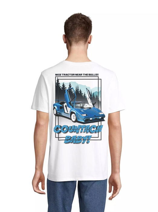 Camiseta de Manga Corta Hombre RADIKAL NICE TRACTOR NEAR THE BULLS Blanco L