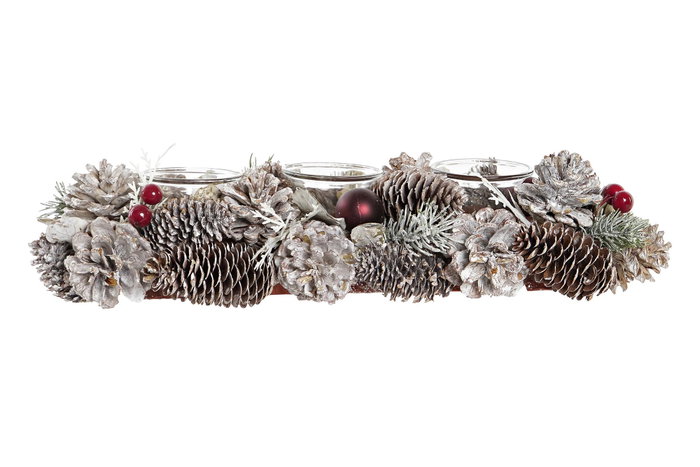 DKD Home Decor Portavelas Piña Cristal Blanco DKD Home Decor Portavelas Piña Cristal Blanco