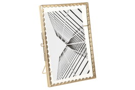 DKD Home Decor Marco de Fotos Metal y Cristal Dorado 10x15