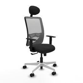 PIQUERAS Y CRESPO Silla de oficina Zulema con mecanismo Sincro, Negro y Gris
