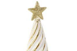 DKD Home Decor Decoración Luminosa Navidad Moderna Blanco Dorado 9 x 25 x 9 cm (2 Unidades)