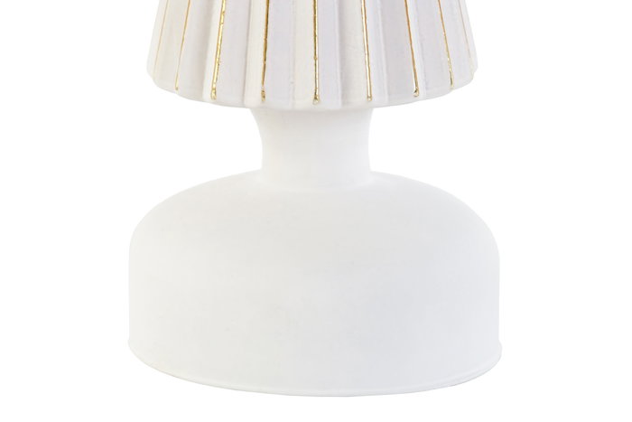 DKD Home Decor Decoración Luminosa Navidad Moderna Blanco Dorado 9 x 25 x 9 cm (2 Unidades)