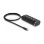 DeLOCK Concentrador USB 4 Puertos Type-C 10 Gbps Negro