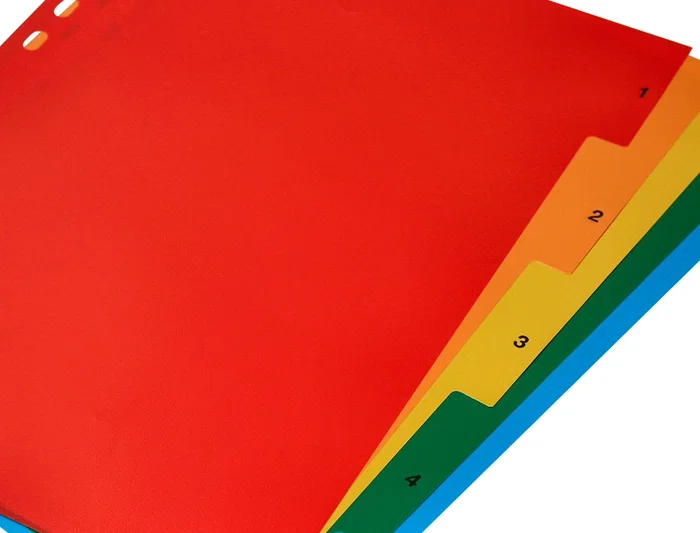 Q-connect Separadores Plástico Juego de 5 Separadores DIN A4 Multitaladro