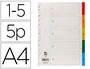 Q-connect Separadores Plástico Juego de 5 Separadores DIN A4 Multitaladro