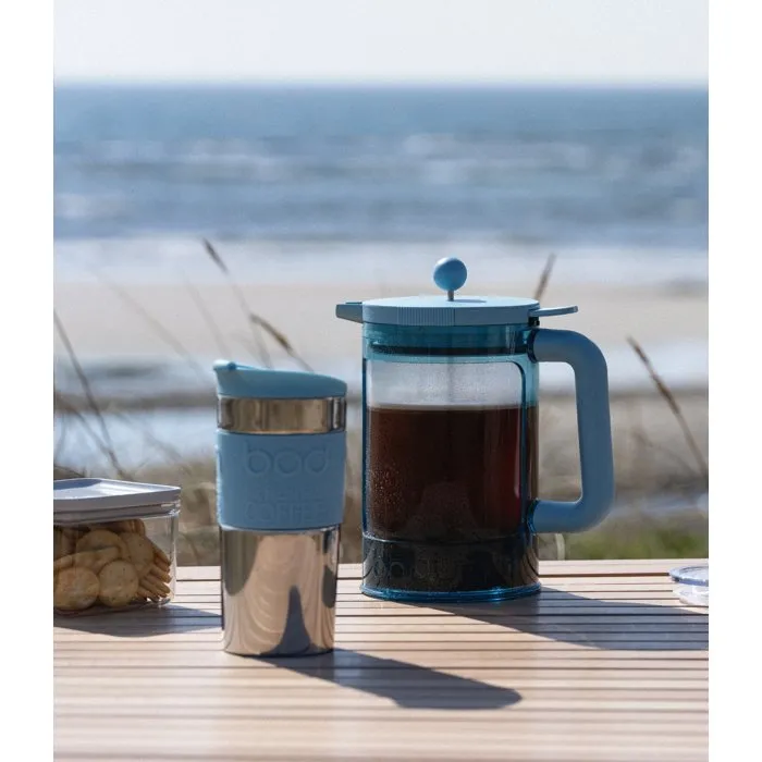 BODUM Cafetera Francesa o Prensa Francesa de Café BOD0699965637231, 1.5 Litros (12 Tazas), Tapa Incluida, Color Azul BODUM Cafetera Francesa o Prensa Francesa de Café BOD0699965637231, 1.5 Litros (12 Tazas), Tapa Incluida, Color Azul