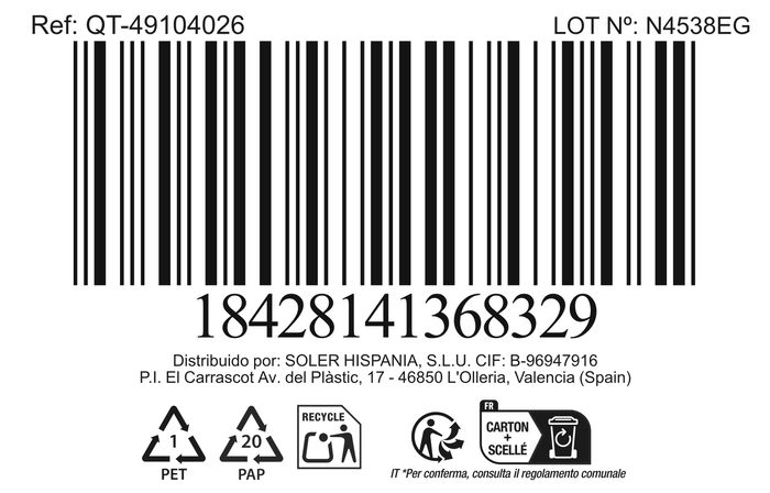 Inde Cacerola 26 cm (8 L) de Acero Inoxidable Industrial con Tapa, Modelo Hermes Matt, Serie QT (4 Unidades)