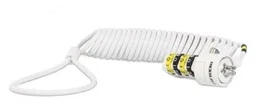 Mobilis 001234 Cable Antirrobo y Candado con Combinación - Acero, Resistencia 2000 kg, 1.8 m, Blanco
