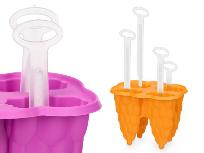 LEKNES Polera de Plástico 4 Huecos, Surtido de Colores (Verde, Naranja, Azul, Fucsia), 11.8 x 13 x 8.5 cm (Set de 24)