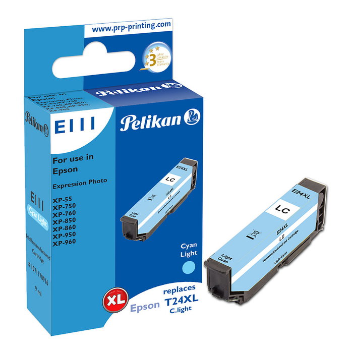 Pelikan E111 Cartucho de Tinta Cian Claro 24XL Pelikan E111 Cartucho de Tinta Cian Claro 24XL