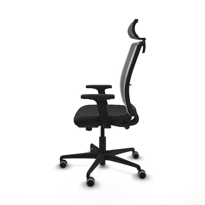 PIQUERAS Y CRESPO Silla de oficina Haches con mecanismo Sincro/Traslack, Negro y Gris