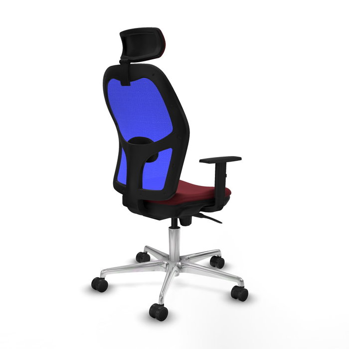 PIQUERAS Y CRESPO Silla de oficina Jorquera, mecanismo Sincro, Granate y Azul