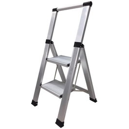 Homelux Escalera Doméstica de Aluminio Plano de 2 Peldaños