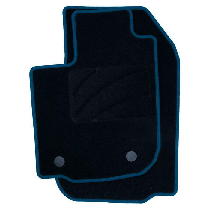 OCC Design Alfombrilla a medida para Dacia Sandero (2012-2016) 5 piezas con ribete azul
