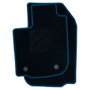 OCC Design Alfombrilla a medida para Dacia Sandero (2012-2016) 5 piezas con ribete azul