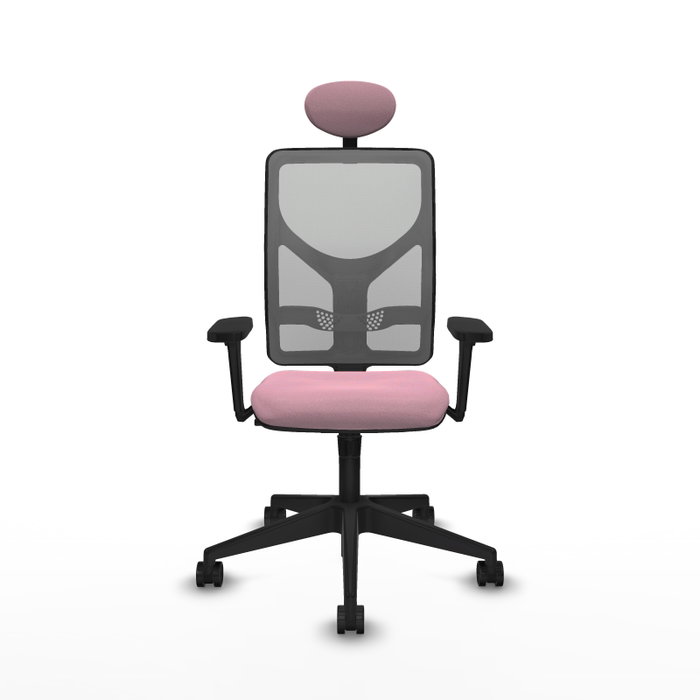 PIQUERAS Y CRESPO Silla de oficina Motilla Rosa y Gris con Mecanismo Sincro PIQUERAS Y CRESPO Silla de oficina Motilla Rosa y Gris con Mecanismo Sincro