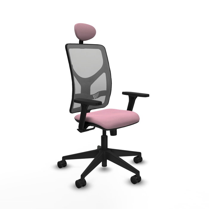 PIQUERAS Y CRESPO Silla de oficina Motilla Rosa y Gris con Mecanismo Sincro PIQUERAS Y CRESPO Silla de oficina Motilla Rosa y Gris con Mecanismo Sincro