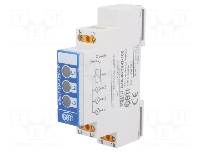 DOBRY CZAS MMR17-S3A-A230-105 Relé de monitorización de tensión 3 x 230...400V AC DOBRY CZAS MMR17-S3A-A230-105 Relé de monitorización de tensión 3 x 230...400V AC