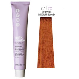 Creative, Sin SLS/SLES, Tinte permanente para el cabello, 7.47C Copper Medium Blond, 100 ml