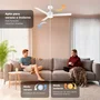 Grunkel SKYEASY47 Ventilador de Techo Blanco de 119 cm con 3 Aspas y 6 Velocidades