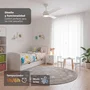 Grunkel SKYEASY47 Ventilador de Techo Blanco de 119 cm con 3 Aspas y 6 Velocidades