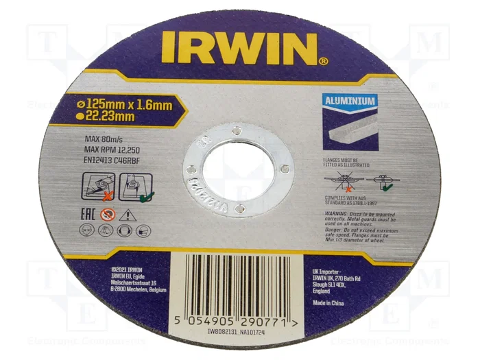IRWIN Disco cortante de 125mm para aluminio IRWIN Disco cortante de 125mm para aluminio