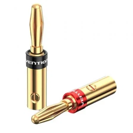 Cable de audio adaptador conector banana vention bfdj0-2 hembra banana macho 2 uds dorado Cable de audio adaptador conector banana vention bfdj0-2 hembra banana macho 2 uds dorado