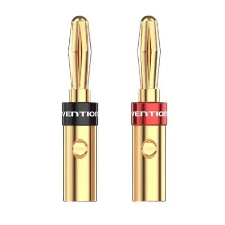 Cable de audio adaptador conector banana vention bfdj0-2 hembra banana macho 2 uds dorado Cable de audio adaptador conector banana vention bfdj0-2 hembra banana macho 2 uds dorado