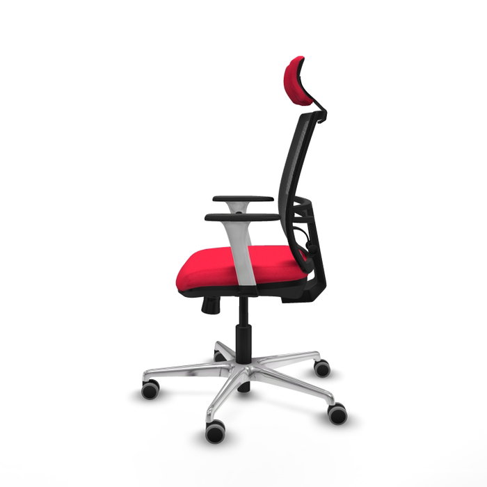 PIQUERAS Y CRESPO Silla de oficina Yunquera con mecanismo Sincro/Traslack, Rojo y Negro