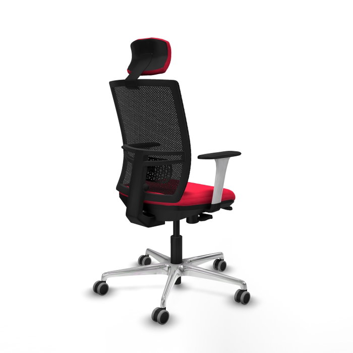 PIQUERAS Y CRESPO Silla de oficina Yunquera con mecanismo Sincro/Traslack, Rojo y Negro