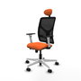 PIQUERAS Y CRESPO Silla de oficina Motilla Naranja y Negro