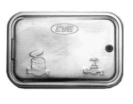 Puerta para contador de agua de acero inoxidable 370x240x32 mm