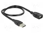 DeLOCK Cable USB 2.0 ShapeCable con conectores Tipo-A macho a hembra, 0,5 m, Negro