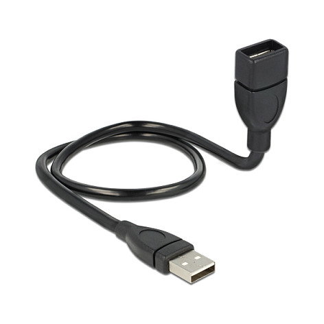 DeLOCK Cable USB 2.0 ShapeCable Tipo-A Macho a Tipo-A Hembra, 0,5 m, Negro DeLOCK Cable USB 2.0 ShapeCable Tipo-A Macho a Tipo-A Hembra, 0,5 m, Negro