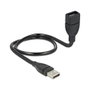 DeLOCK Cable USB 2.0 ShapeCable Tipo-A Macho a Tipo-A Hembra, 0,5 m, Negro