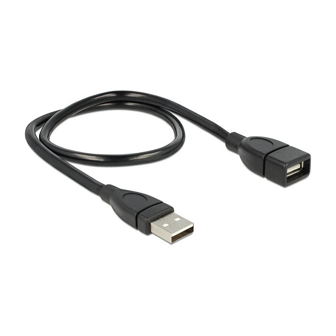 DeLOCK Cable USB 2.0 ShapeCable Tipo-A Macho a Tipo-A Hembra, 0,5 m, Negro DeLOCK Cable USB 2.0 ShapeCable Tipo-A Macho a Tipo-A Hembra, 0,5 m, Negro