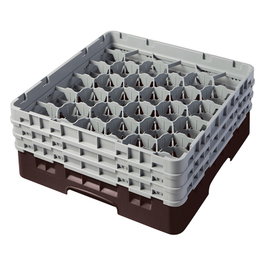 CAMBRO Cesta de lavado 30 comp. Castaño