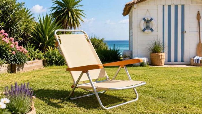 JugaToys Silla de playa aluminio multiposición arena con asas para transportar