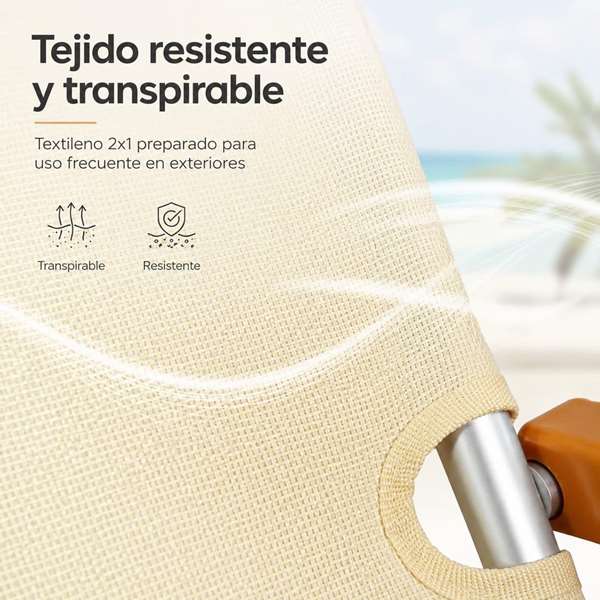 JugaToys Silla de playa aluminio multiposición arena con asas para transportar