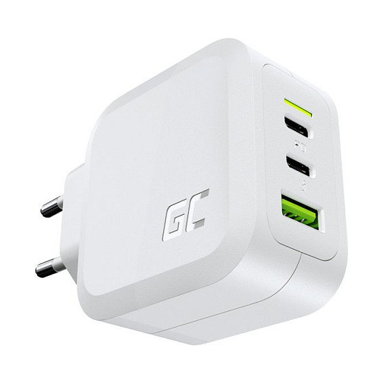 Green Cell Cargador CHARGC08W 65W 2xUSB-C PD 1xUSB-A QC Blanco