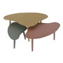 DKD Home Decor Set de 3 Mesas de Centro Abstracto en Hierro Multicolor