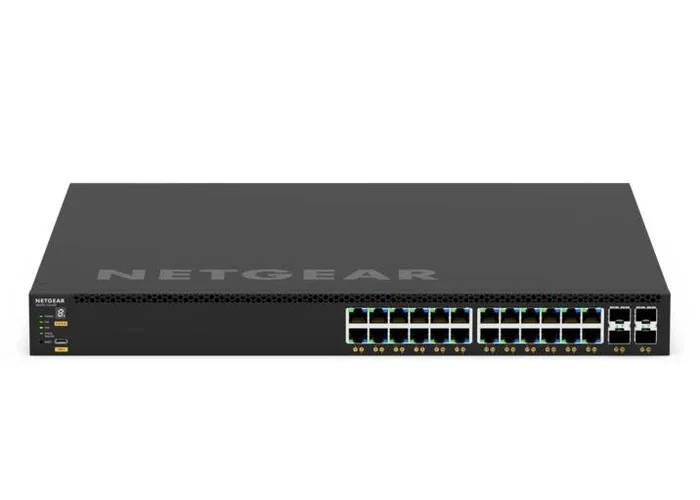 NETGEAR GSM4328-100AJS Switch Gestionado L3 24 Puertos Gigabit PoE+ (PoE 30W) con 4 Puertos SFP+ 10G, Apilable, 1U Negro - Para Montaje en Rack NETGEAR GSM4328-100AJS Switch Gestionado L3 24 Puertos Gigabit PoE+ (PoE 30W) con 4 Puertos SFP+ 10G, Apilable, 1U Negro - Para Montaje en Rack