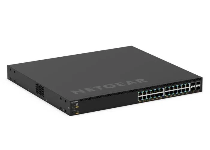 NETGEAR GSM4328-100AJS Switch Gestionado L3 24 Puertos Gigabit PoE+ (PoE 30W) con 4 Puertos SFP+ 10G, Apilable, 1U Negro - Para Montaje en Rack NETGEAR GSM4328-100AJS Switch Gestionado L3 24 Puertos Gigabit PoE+ (PoE 30W) con 4 Puertos SFP+ 10G, Apilable, 1U Negro - Para Montaje en Rack