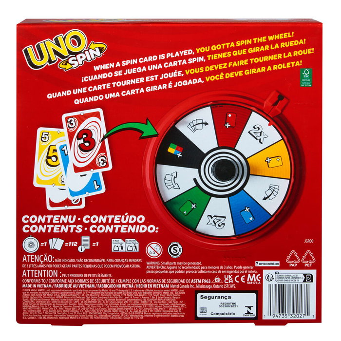Mattel Games JGR00 UNO Spin Juego de cartas Mattel Games JGR00 UNO Spin Juego de cartas