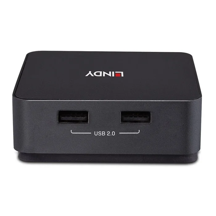 Lindy Conmutador KVM 2 Puertos Tipo C, Dual HDMI 4K60, Gris