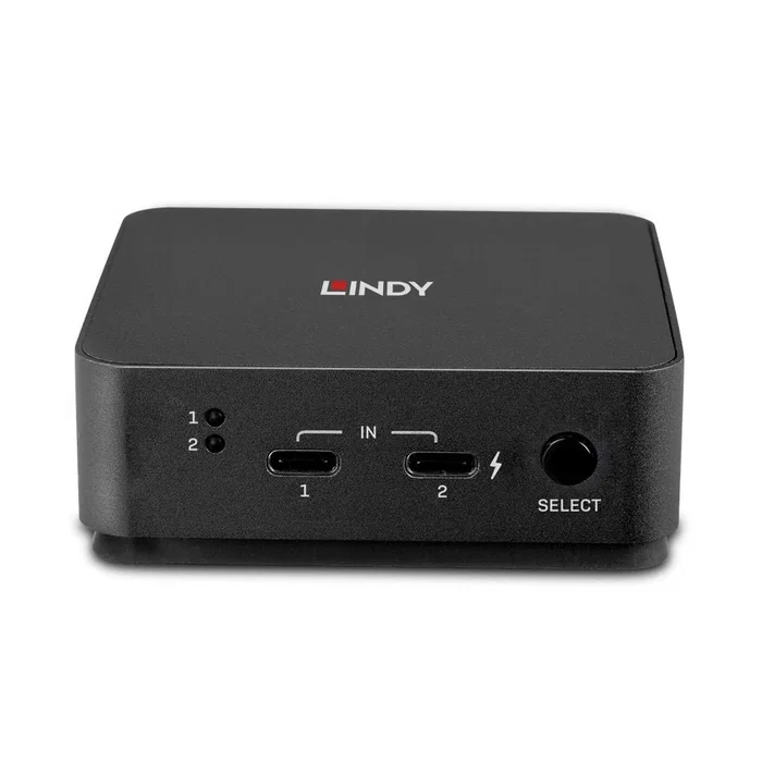Lindy Conmutador KVM 2 Puertos Tipo C, Dual HDMI 4K60, Gris