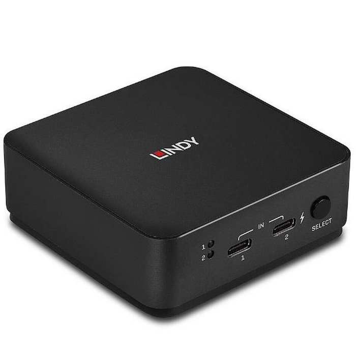 Lindy 42321 Interruptor KVM Dual HDMI y USB Tipo C 4K Ultra HD Gris