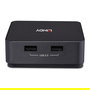 LINDY 42321 Conmutador KVM Switch 2 Puertos USB Tipo C, Dual HDMI 4K 60Hz 3840x2160, Conmutación Automática, 100W PD, Gris