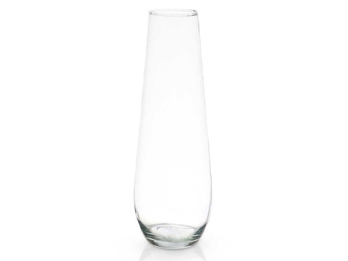 Giftdecor Jarron de Cristal Transparente con Base Abombada - 50 cm de Alto x 17 cm de Ancho