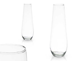 Giftdecor Jarron de Cristal Transparente con Base Abombada - 50 cm de Alto x 17 cm de Ancho